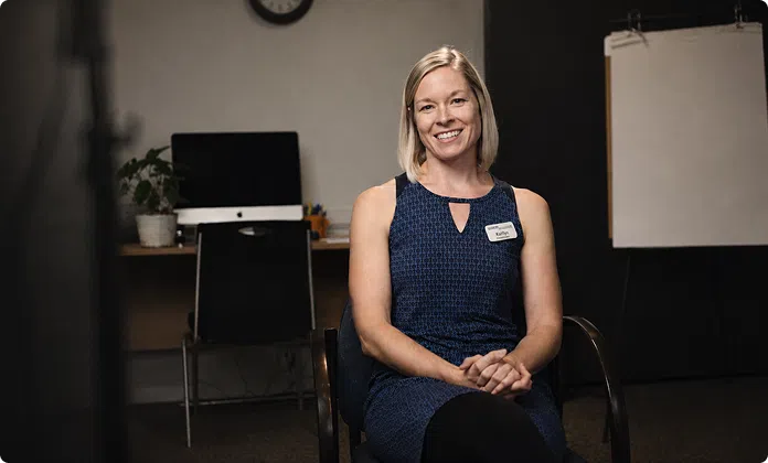 A DAFHT rehabilitation team member during an on-camera interview